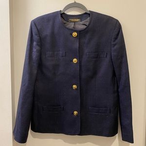 Vintage Brooks Brothers 100% Silk Navy Lady Jacket